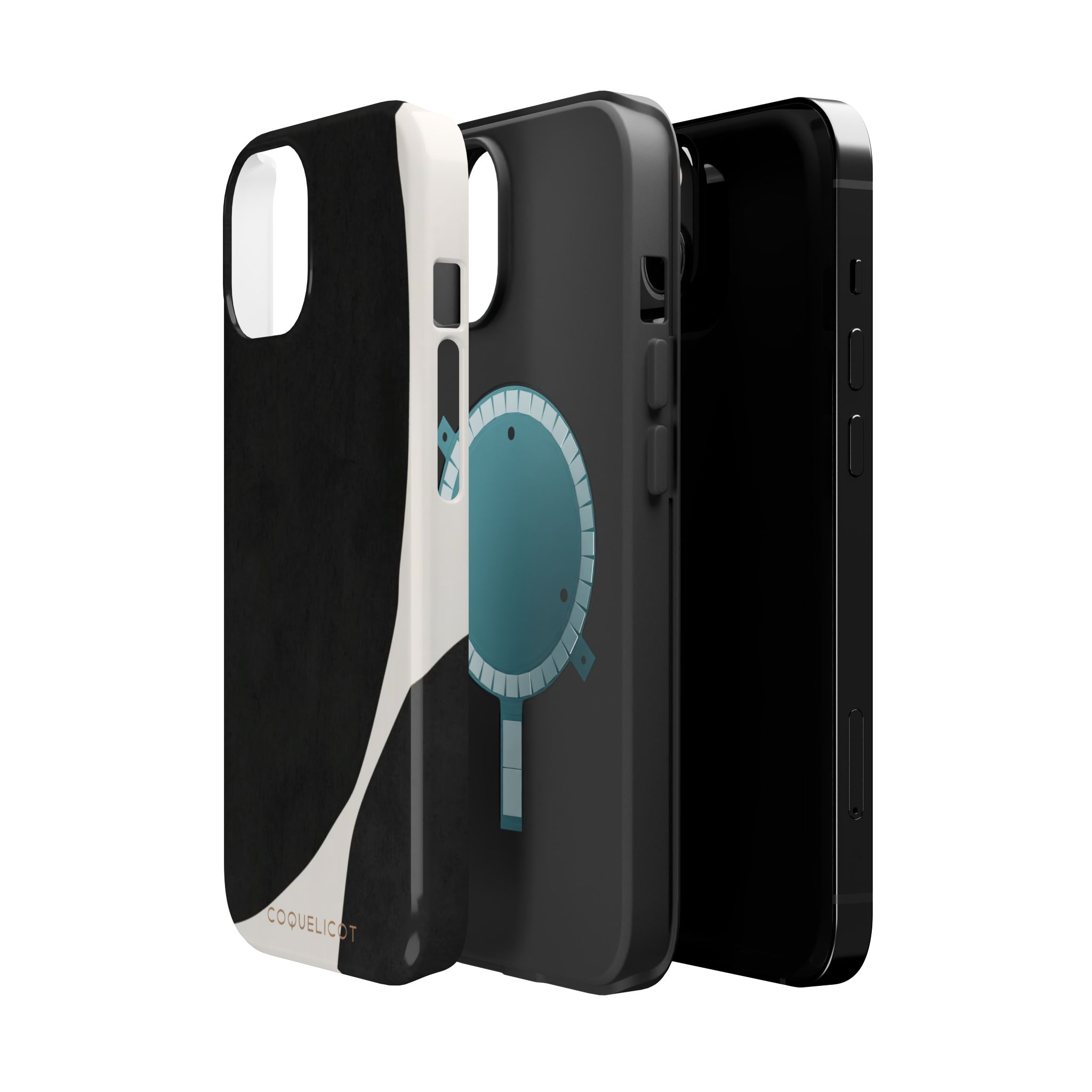 Coque iPhone Encre – Motif fluide & design artistique noir – Image 3