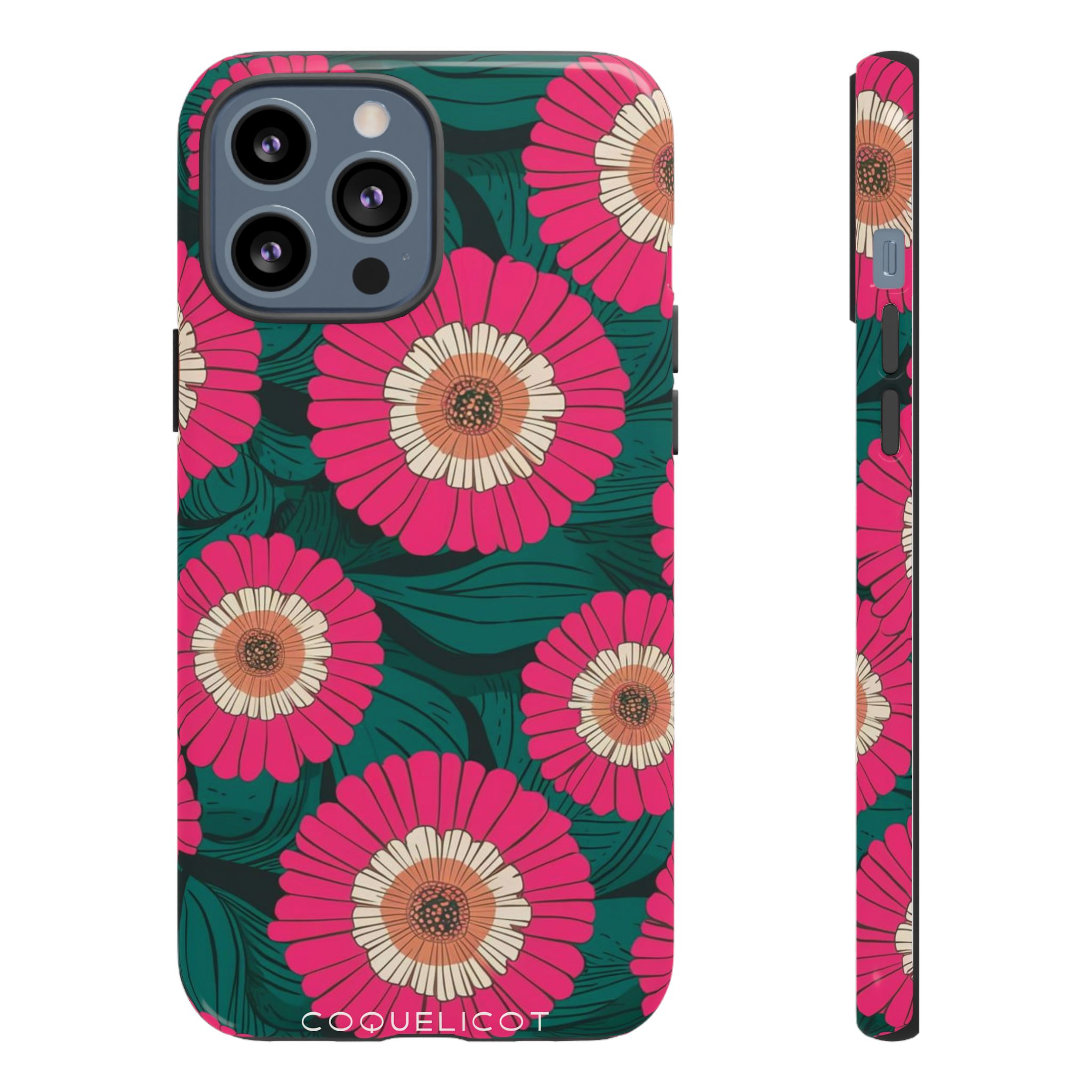 Coque iPhone Zinnia Pop – Design floral artistique & couleurs vibrantes