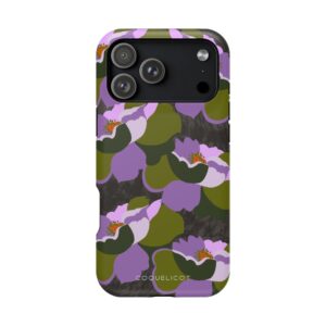Nuit Botanique – Coque iPhone fleur design violet et vert