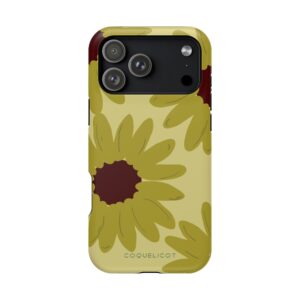 Tournesol : Coque iPhone – Fleur design graphique rétro et colorée